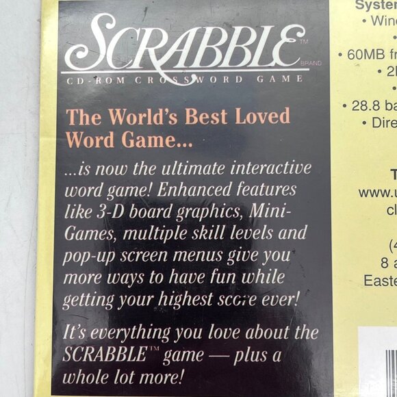 Scrabble CD-ROM Crossword Game Windows 95/98/ME Enhanced Features & Mini-Games - Picture 4 of 11
